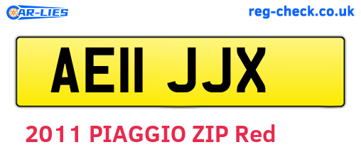 AE11JJX are the vehicle registration plates.