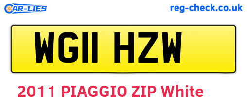 WG11HZW are the vehicle registration plates.