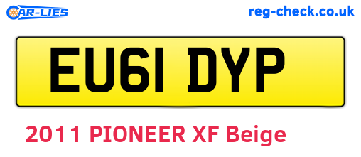 EU61DYP are the vehicle registration plates.