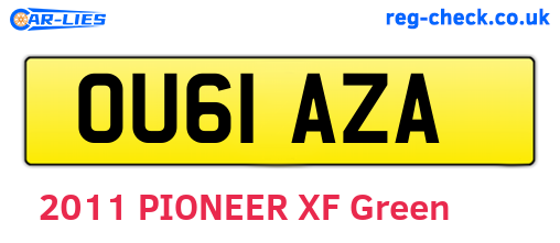 OU61AZA are the vehicle registration plates.