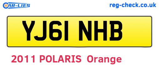 YJ61NHB are the vehicle registration plates.