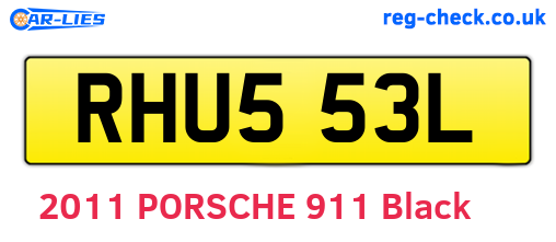 RHU553L are the vehicle registration plates.