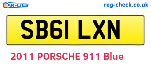 SB61LXN are the vehicle registration plates.