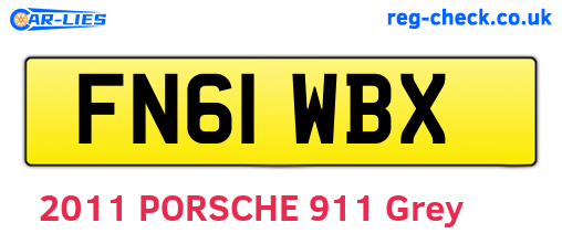FN61WBX are the vehicle registration plates.