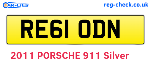 RE61ODN are the vehicle registration plates.