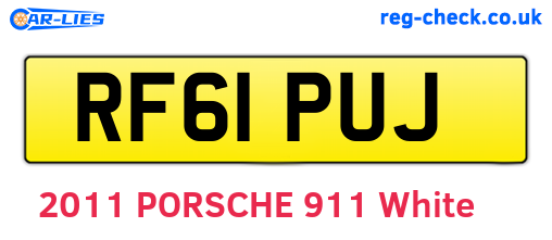 RF61PUJ are the vehicle registration plates.
