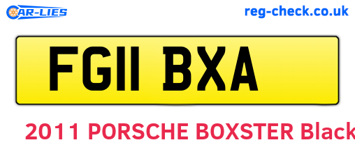 FG11BXA are the vehicle registration plates.