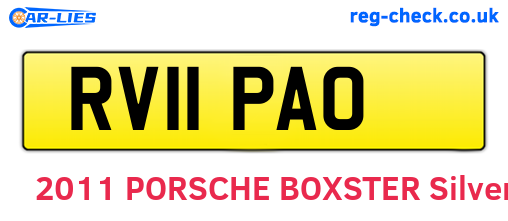 RV11PAO are the vehicle registration plates.
