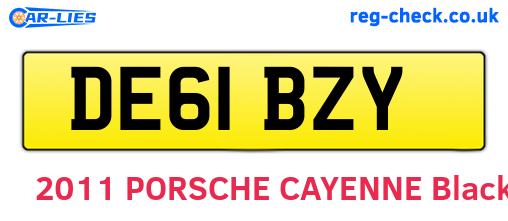 DE61BZY are the vehicle registration plates.