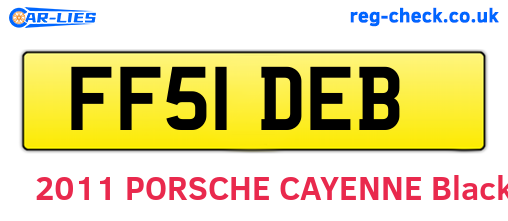FF51DEB are the vehicle registration plates.
