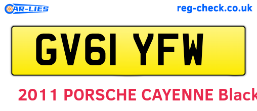 GV61YFW are the vehicle registration plates.