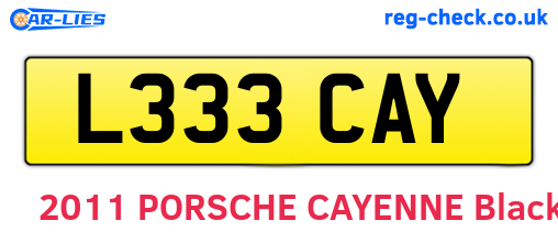 L333CAY are the vehicle registration plates.