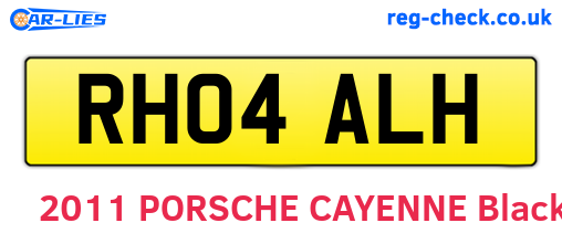 RH04ALH are the vehicle registration plates.