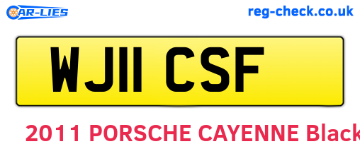 WJ11CSF are the vehicle registration plates.