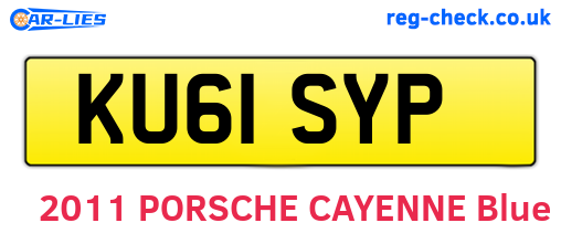KU61SYP are the vehicle registration plates.