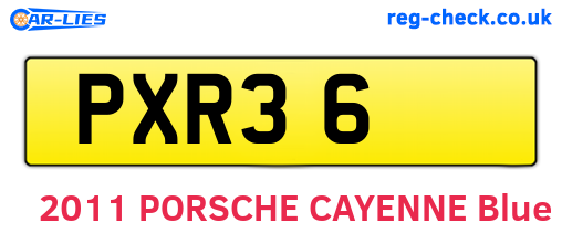 PXR36 are the vehicle registration plates.