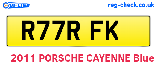 R77RFK are the vehicle registration plates.