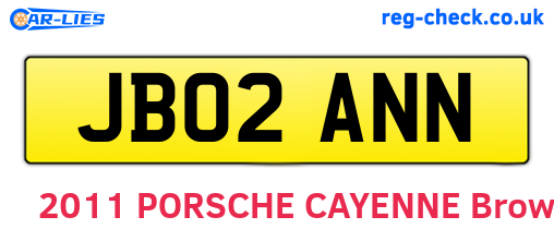 JB02ANN are the vehicle registration plates.