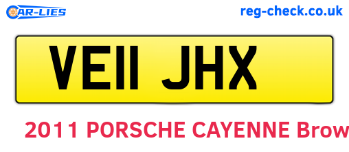 VE11JHX are the vehicle registration plates.