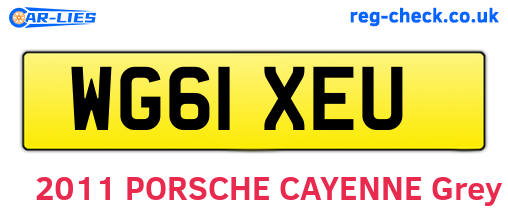 WG61XEU are the vehicle registration plates.