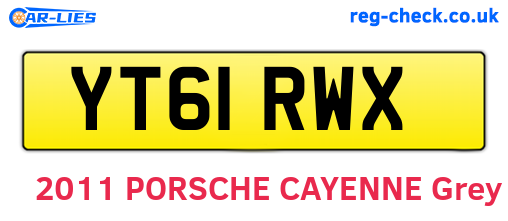 YT61RWX are the vehicle registration plates.