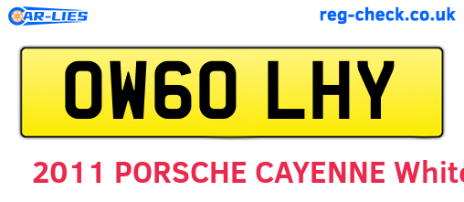 OW60LHY are the vehicle registration plates.
