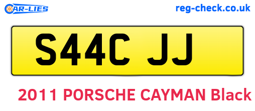 S44CJJ are the vehicle registration plates.