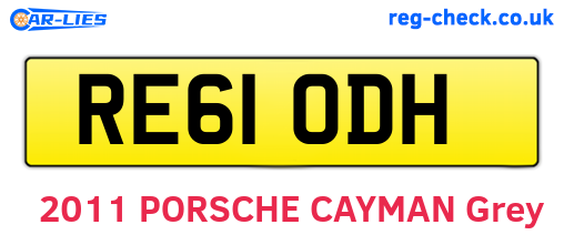 RE61ODH are the vehicle registration plates.