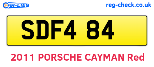 SDF484 are the vehicle registration plates.