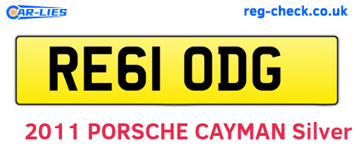 RE61ODG are the vehicle registration plates.