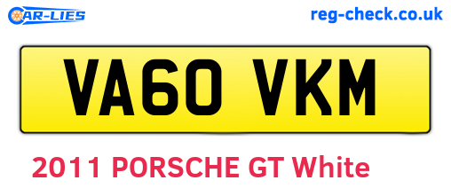 VA60VKM are the vehicle registration plates.