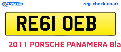 RE61OEB are the vehicle registration plates.