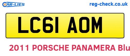LC61AOM are the vehicle registration plates.