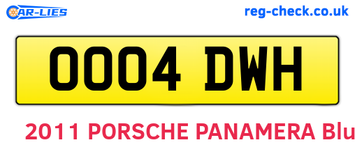 OO04DWH are the vehicle registration plates.