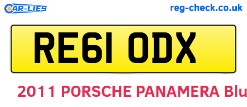 RE61ODX are the vehicle registration plates.