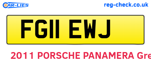 FG11EWJ are the vehicle registration plates.