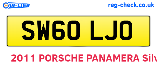 SW60LJO are the vehicle registration plates.