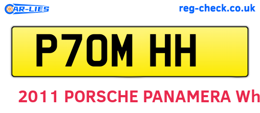 P70MHH are the vehicle registration plates.