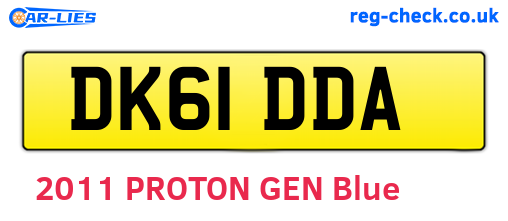 DK61DDA are the vehicle registration plates.