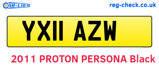 YX11AZW are the vehicle registration plates.