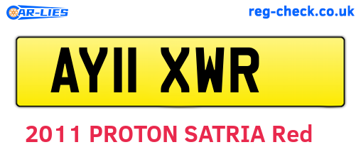 AY11XWR are the vehicle registration plates.