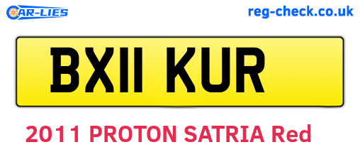 BX11KUR are the vehicle registration plates.