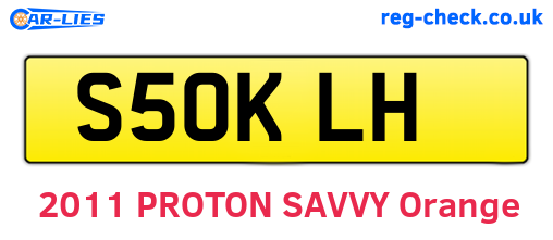 S50KLH are the vehicle registration plates.