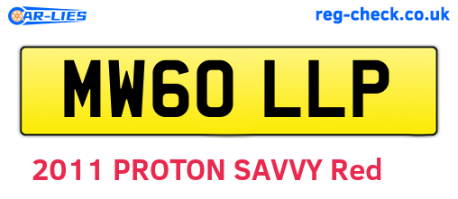 MW60LLP are the vehicle registration plates.