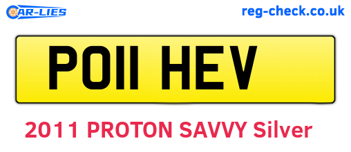 PO11HEV are the vehicle registration plates.
