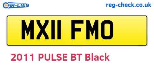 MX11FMO are the vehicle registration plates.