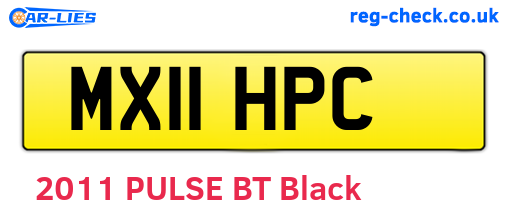 MX11HPC are the vehicle registration plates.