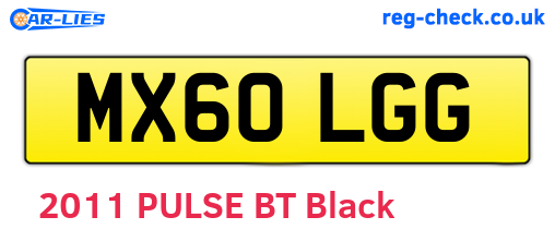 MX60LGG are the vehicle registration plates.