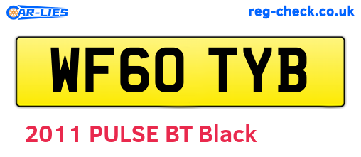 WF60TYB are the vehicle registration plates.