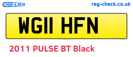 WG11HFN are the vehicle registration plates.